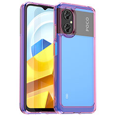 Carcasa Bumper Funda Silicona Transparente J01S para Xiaomi Poco M4 5G Purpura Claro