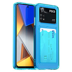 Carcasa Bumper Funda Silicona Transparente J01S para Xiaomi Poco M4 Pro 4G Azul