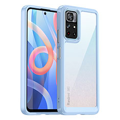 Carcasa Bumper Funda Silicona Transparente J01S para Xiaomi Poco M4 Pro 5G Azul