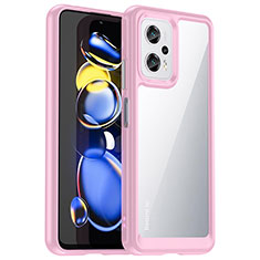 Carcasa Bumper Funda Silicona Transparente J01S para Xiaomi Redmi K50i 5G Rosa