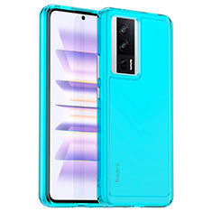 Carcasa Bumper Funda Silicona Transparente J01S para Xiaomi Redmi K60 Pro 5G Azul Cielo