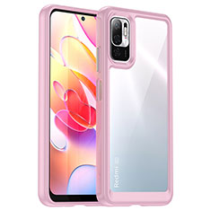 Carcasa Bumper Funda Silicona Transparente J01S para Xiaomi Redmi Note 10 5G Rosa