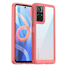 Carcasa Bumper Funda Silicona Transparente J01S para Xiaomi Redmi Note 11 5G Rojo