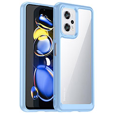 Carcasa Bumper Funda Silicona Transparente J01S para Xiaomi Redmi Note 11T Pro+ Plus 5G Azul