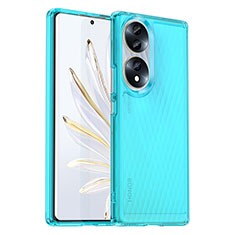 Carcasa Bumper Funda Silicona Transparente J02S para Huawei Honor 70 5G Azul