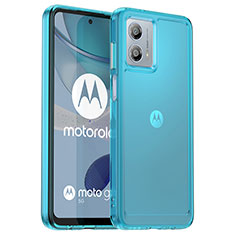 Carcasa Bumper Funda Silicona Transparente J02S para Motorola Moto G53j 5G Azul