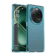 Carcasa Bumper Funda Silicona Transparente J02S para Oppo Find X6 Pro 5G Azul