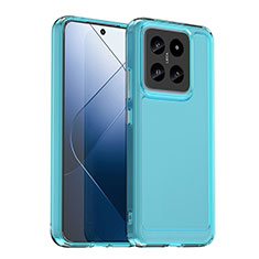 Carcasa Bumper Funda Silicona Transparente J02S para Xiaomi Mi 14 Pro 5G Azul