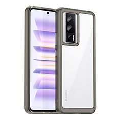 Carcasa Bumper Funda Silicona Transparente J02S para Xiaomi Redmi K60 5G Gris Oscuro