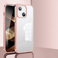 Carcasa Bumper Funda Silicona Transparente LD1 para Apple iPhone 15 Oro Rosa