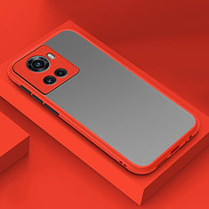 Carcasa Bumper Funda Silicona Transparente para OnePlus 10R 5G Rojo