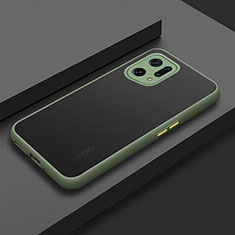 Carcasa Bumper Funda Silicona Transparente para Oppo Find X5 5G Ejercito Verde