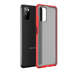 Carcasa Bumper Funda Silicona Transparente para Samsung Galaxy A03s Rojo