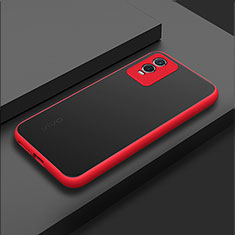 Carcasa Bumper Funda Silicona Transparente para Vivo Y74s 5G Rojo