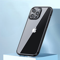 Carcasa Bumper Funda Silicona Transparente QC3 para Apple iPhone 13 Pro Max Negro