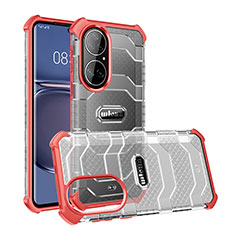 Carcasa Bumper Funda Silicona Transparente WL3 para Huawei P50 Pro Rojo