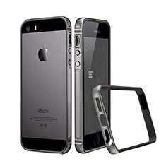 Carcasa Bumper Lujo Marco de Aluminio para Apple iPhone 5 Gris