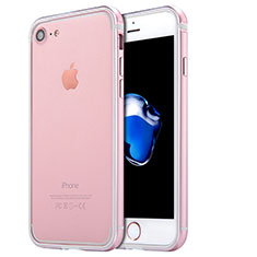 Carcasa Bumper Lujo Marco de Aluminio para Apple iPhone 7 Oro Rosa
