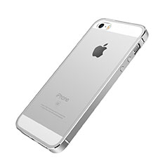 Carcasa Bumper Lujo Marco de Aluminio para Apple iPhone SE Plata