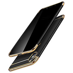 Carcasa Bumper Lujo Marco de Metal y Plastico C01 para Apple iPhone Xs Negro