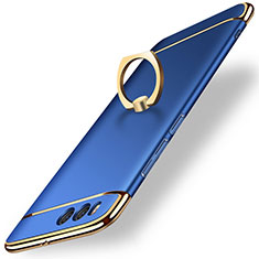 Carcasa Bumper Lujo Marco de Metal y Plastico con Anillo de dedo Soporte para Xiaomi Mi 6 Azul