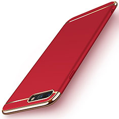 Carcasa Bumper Lujo Marco de Metal y Plastico F01 para Apple iPhone 7 Plus Rojo