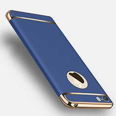 Carcasa Bumper Lujo Marco de Metal y Plastico F02 para Apple iPhone SE Azul