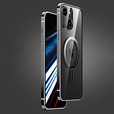 Carcasa Bumper Lujo Marco de Metal y Plastico Funda con Mag-Safe Magnetic JB1 para Apple iPhone 14 Negro