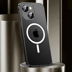 Carcasa Bumper Lujo Marco de Metal y Plastico Funda con Mag-Safe Magnetic JL2 para Apple iPhone 14 Negro
