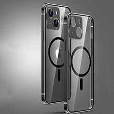 Carcasa Bumper Lujo Marco de Metal y Plastico Funda con Mag-Safe Magnetic JL3 para Apple iPhone 14 Negro