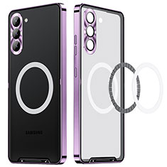 Carcasa Bumper Lujo Marco de Metal y Plastico Funda con Mag-Safe Magnetic LK1 para Samsung Galaxy S22 Plus 5G Morado