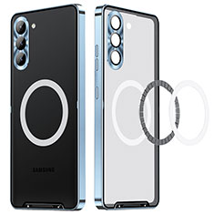 Carcasa Bumper Lujo Marco de Metal y Plastico Funda con Mag-Safe Magnetic LK1 para Samsung Galaxy S23 5G Azul