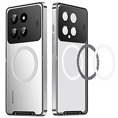 Carcasa Bumper Lujo Marco de Metal y Plastico Funda con Mag-Safe Magnetic LK1 para Xiaomi Mi 14 5G Plata