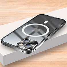 Carcasa Bumper Lujo Marco de Metal y Plastico Funda con Mag-Safe Magnetic LK2 para Apple iPhone 14 Negro