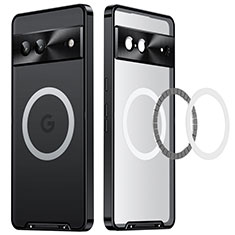 Carcasa Bumper Lujo Marco de Metal y Plastico Funda con Mag-Safe Magnetic LK2 para Google Pixel 7 5G Negro