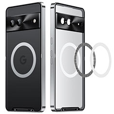 Carcasa Bumper Lujo Marco de Metal y Plastico Funda con Mag-Safe Magnetic LK2 para Google Pixel 7 5G Plata