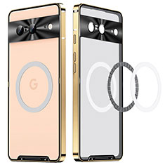 Carcasa Bumper Lujo Marco de Metal y Plastico Funda con Mag-Safe Magnetic LK2 para Google Pixel 8 5G Oro