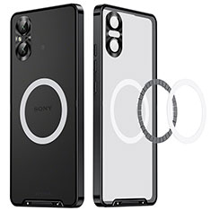 Carcasa Bumper Lujo Marco de Metal y Plastico Funda con Mag-Safe Magnetic LK2 para Sony Xperia 5 V Negro