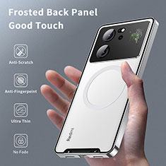 Carcasa Bumper Lujo Marco de Metal y Plastico Funda con Mag-Safe Magnetic LK2 para Xiaomi Redmi K60 Ultra 5G Plata