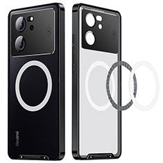 Carcasa Bumper Lujo Marco de Metal y Plastico Funda con Mag-Safe Magnetic LK3 para Xiaomi Mi 13T 5G Negro