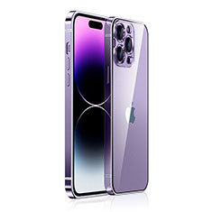 Carcasa Bumper Lujo Marco de Metal y Plastico Funda JB1 para Apple iPhone 15 Pro Morado