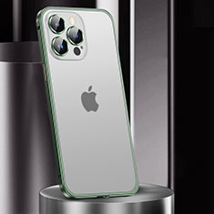 Carcasa Bumper Lujo Marco de Metal y Plastico Funda JL2 para Apple iPhone 14 Pro Verde