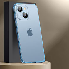 Carcasa Bumper Lujo Marco de Metal y Plastico Funda JL2 para Apple iPhone 15 Plus Azul