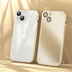 Carcasa Bumper Lujo Marco de Metal y Plastico Funda LF1 para Apple iPhone 15 Oro