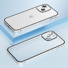 Carcasa Bumper Lujo Marco de Metal y Plastico Funda LF3 para Apple iPhone 14 Plata