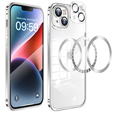Carcasa Bumper Lujo Marco de Metal y Plastico Funda LF5 para Apple iPhone 14 Plata