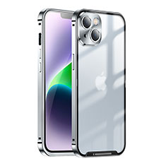 Carcasa Bumper Lujo Marco de Metal y Plastico Funda LK1 para Apple iPhone 14 Plata