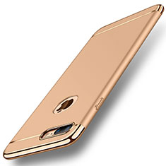 Carcasa Bumper Lujo Marco de Metal y Plastico Funda M01 para Apple iPhone 7 Plus Oro