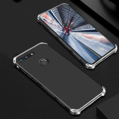 Carcasa Bumper Lujo Marco de Metal y Plastico Funda M01 para Huawei Honor V20 Plata