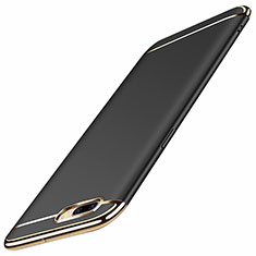 Carcasa Bumper Lujo Marco de Metal y Plastico Funda M01 para Oppo A5 Negro